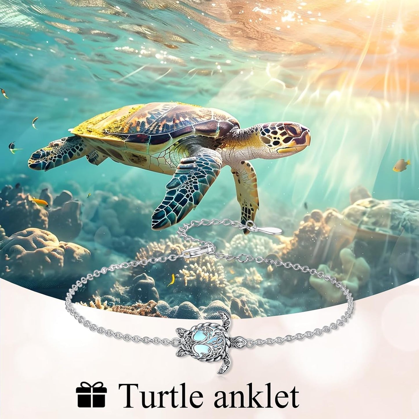 YYB Juego de joyas de tortuga marina para mujer, dije de árbol de l...