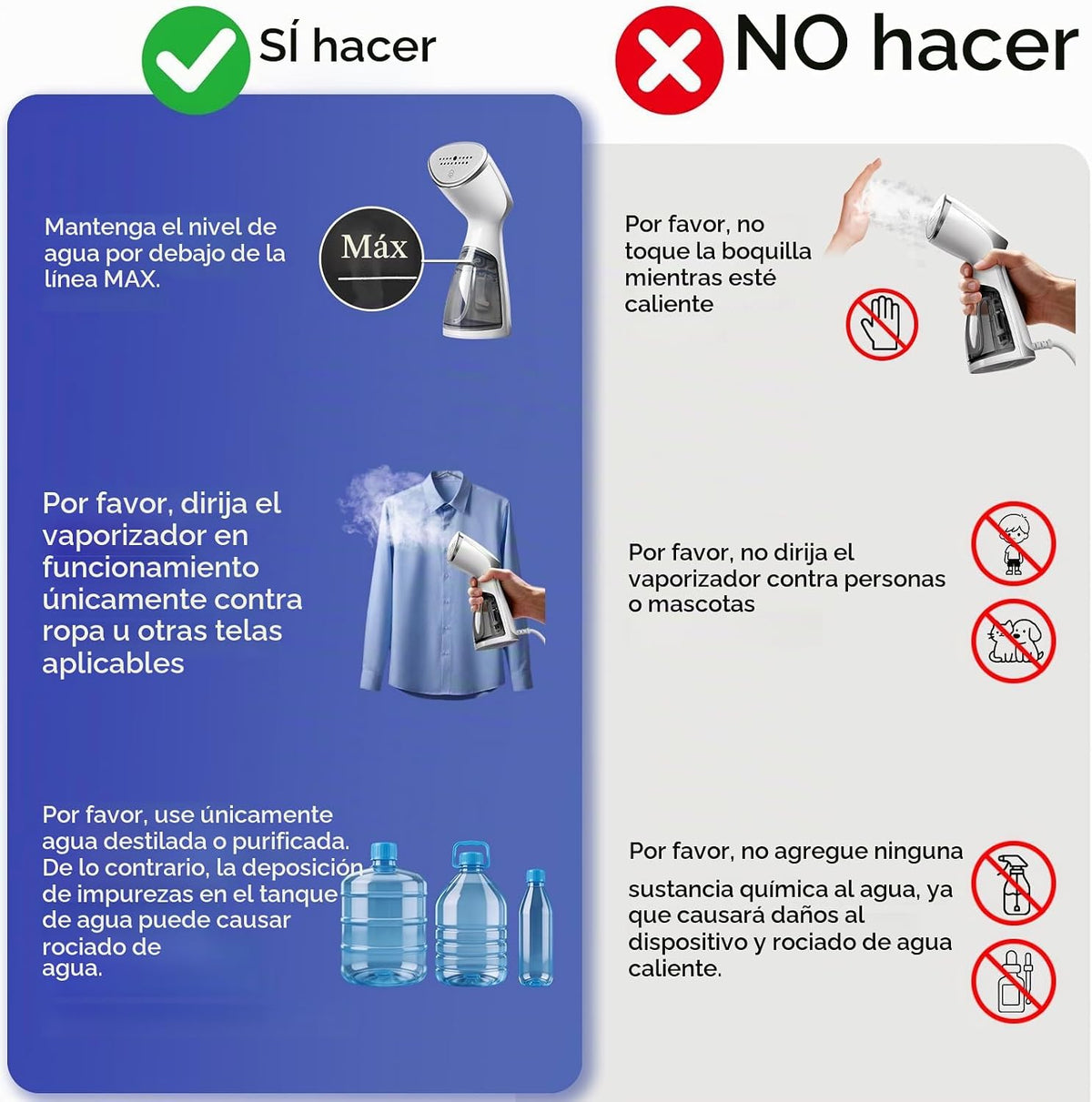 OGHom Vaporizador para ropa, removedor de arrugas portátil de mano,...