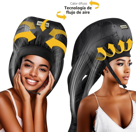 Gorro de secador de pelo con capucha, tubos dobles mejorados, inclu...
