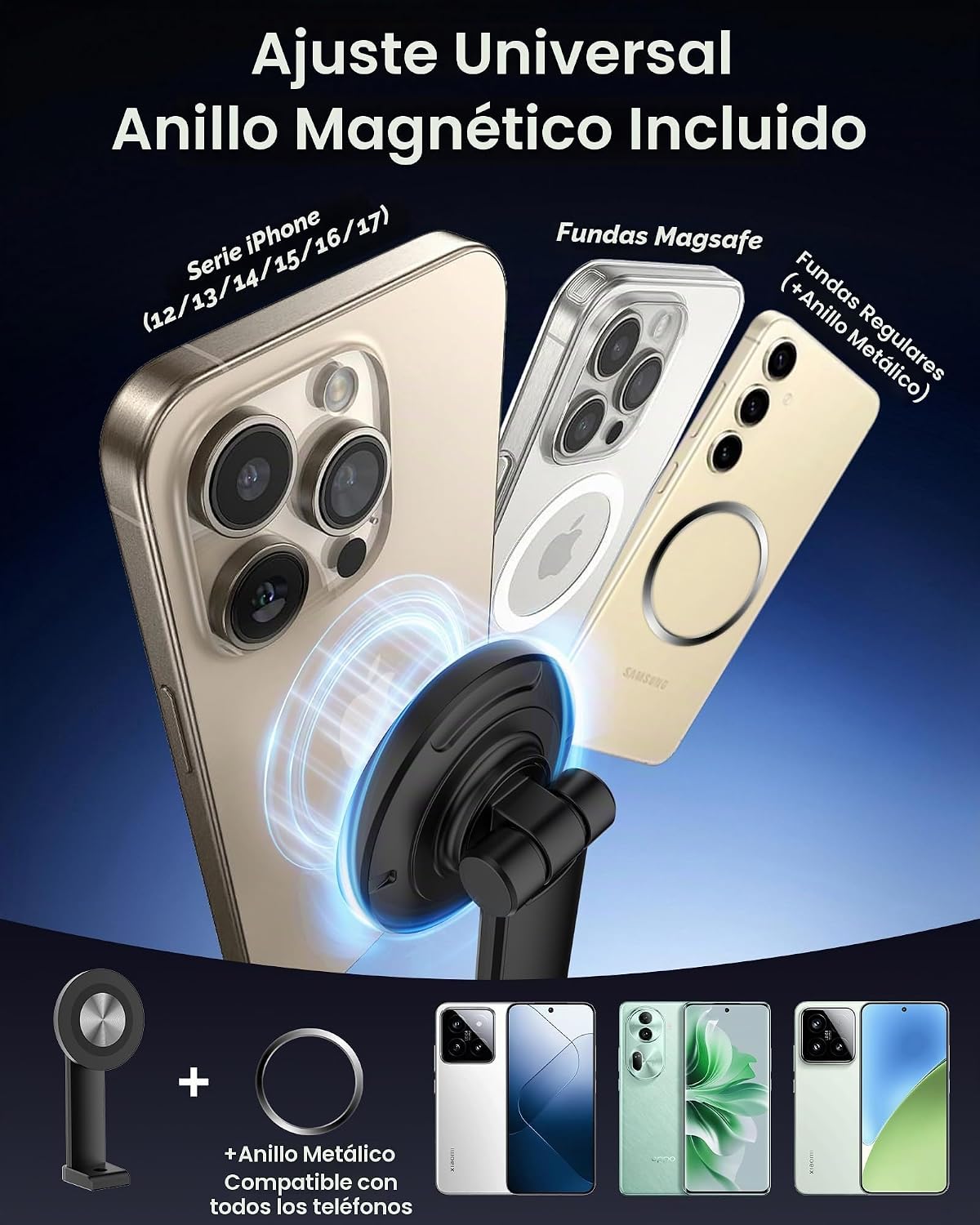 Anillo de luz magnética con trípode para iPhone \u2013 Evershop 10...