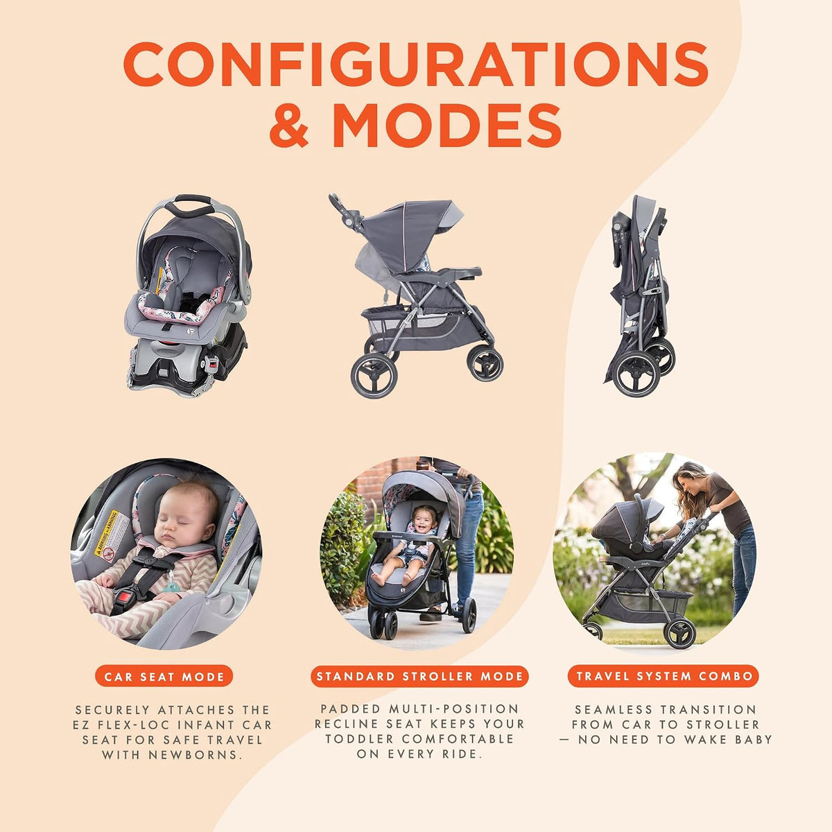 Baby Trend Skyview Plus - Sistema de viaje para bebé color Bluebell...