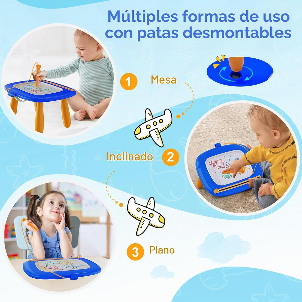 Kikidex - Juguetes para niños de 1 a 3 años, tablero magnético de d...