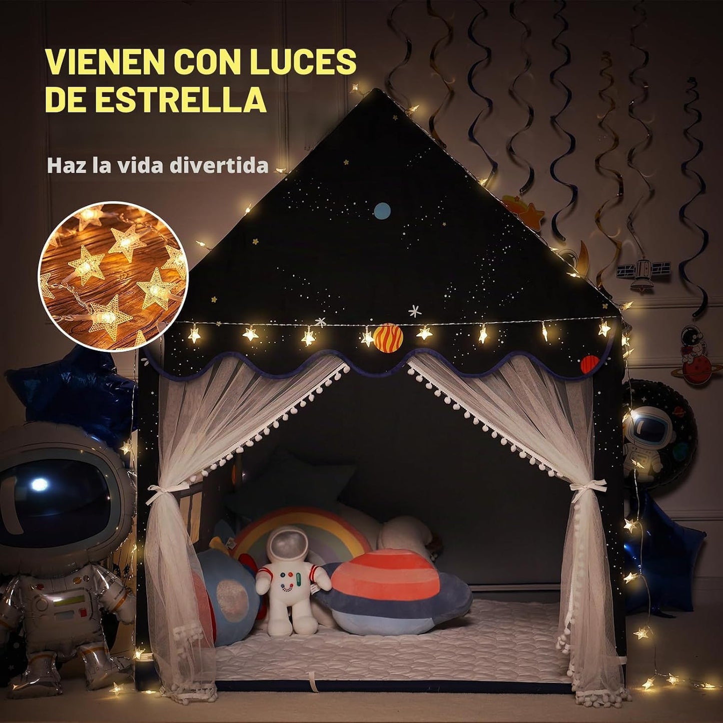 Wilwolfer Space - Tienda de campaña para niños en interior: con pas...