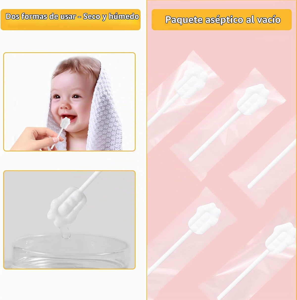 EASICUTI Limpiador de Lengua para Bebé Mejorado, 52PCS Cepillo de D...