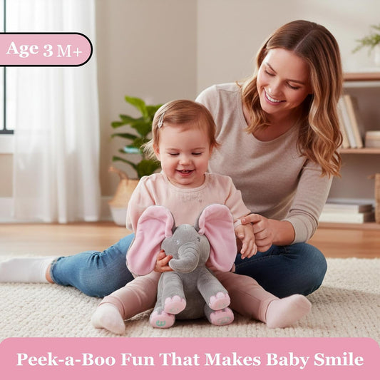 Dimple Kaia Elefante de Peek A Boo, Animal de Peluche Cantando Inte...