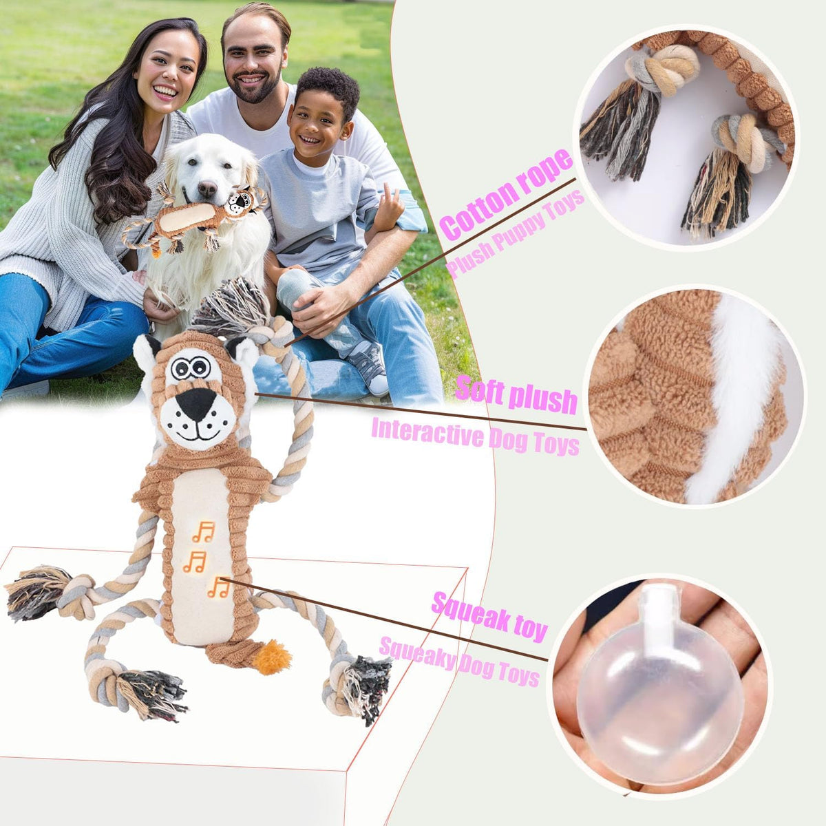 CneeeeeB Juguetes Chirriantes para Perros Interactivos Duraderos co...