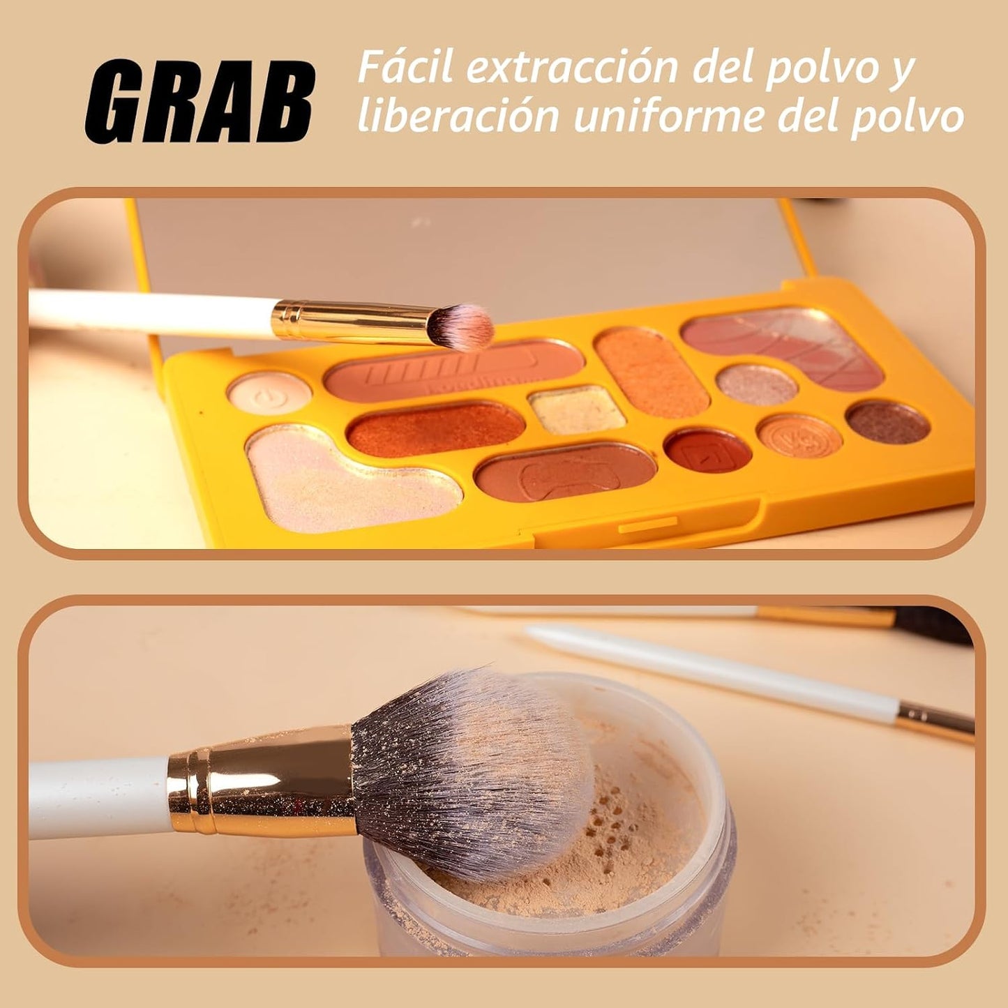 OMANIAC Juego de brochas de maquillaje profesional, 12 brochas de m...