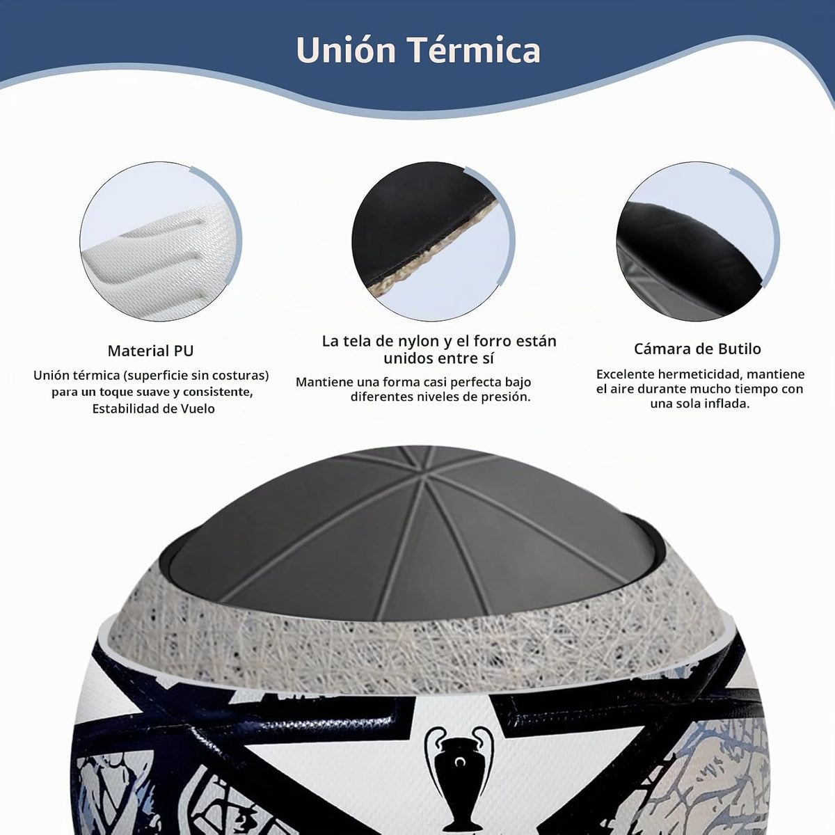 XAVOLENT Balón de fútbol profesional Tamaño 5,4 | Pelota de entrena...
