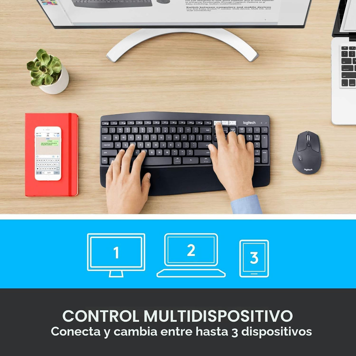 Logitech MK850 - Combo de teclado y mouse inalámbricos de alto rend...