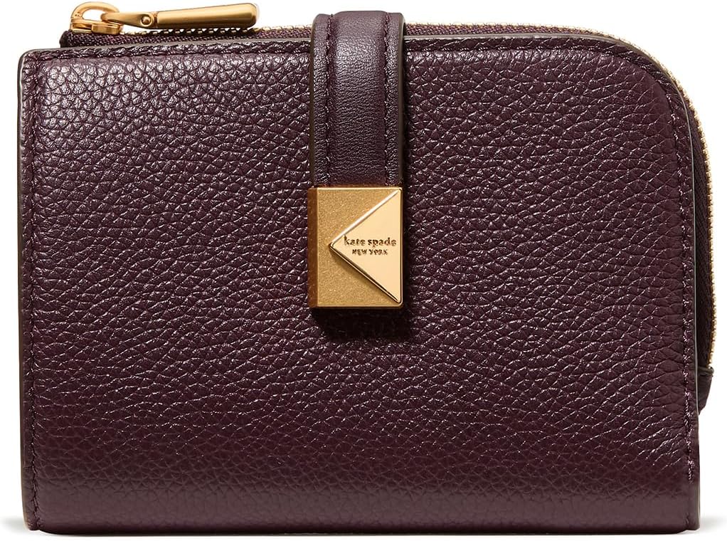 kate spade new york Cartera pequeña compacta de cuero con guijarros...
