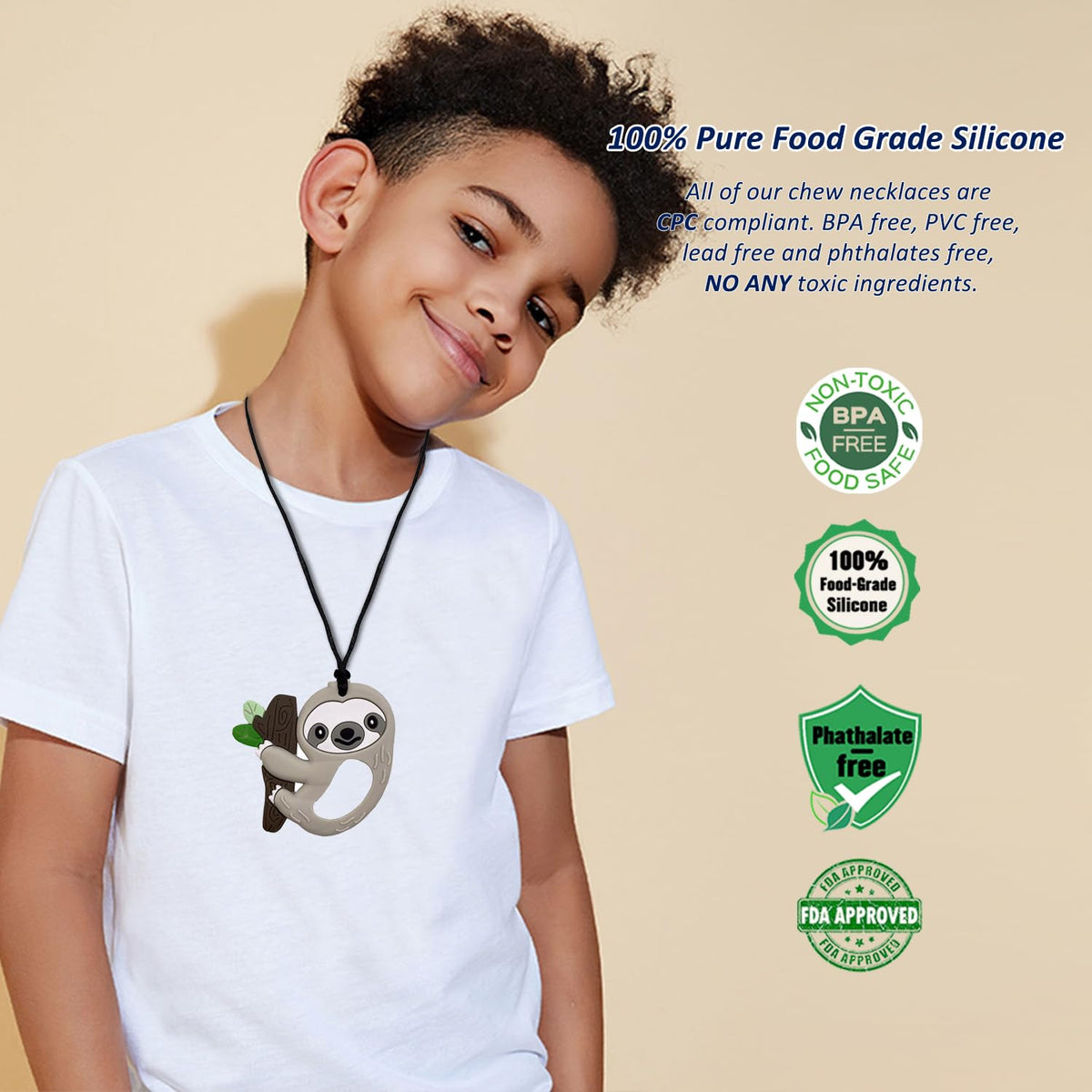 Collares masticables para niños sensoriales, paquete de 6 collares...