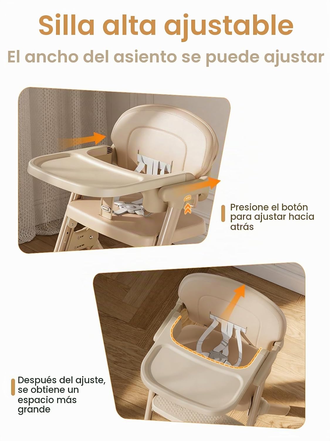Meetaglow Silla alta convertible 3 en 1 para bebé, silla de comedor...