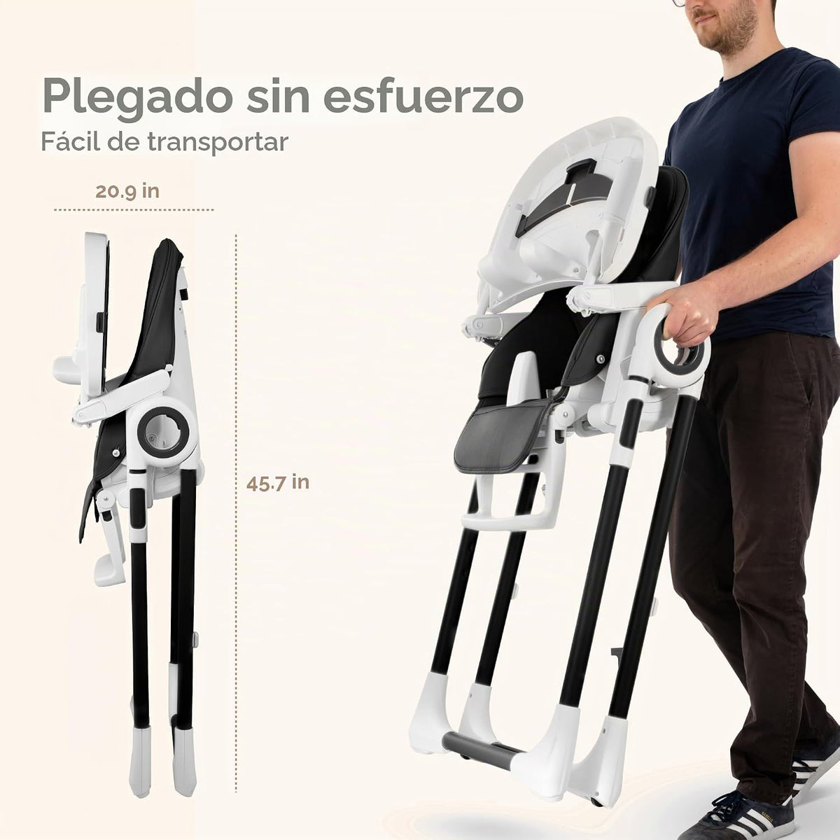 Silla alta para bebé ajustable a 7 alturas diferentes - Sillas alta...