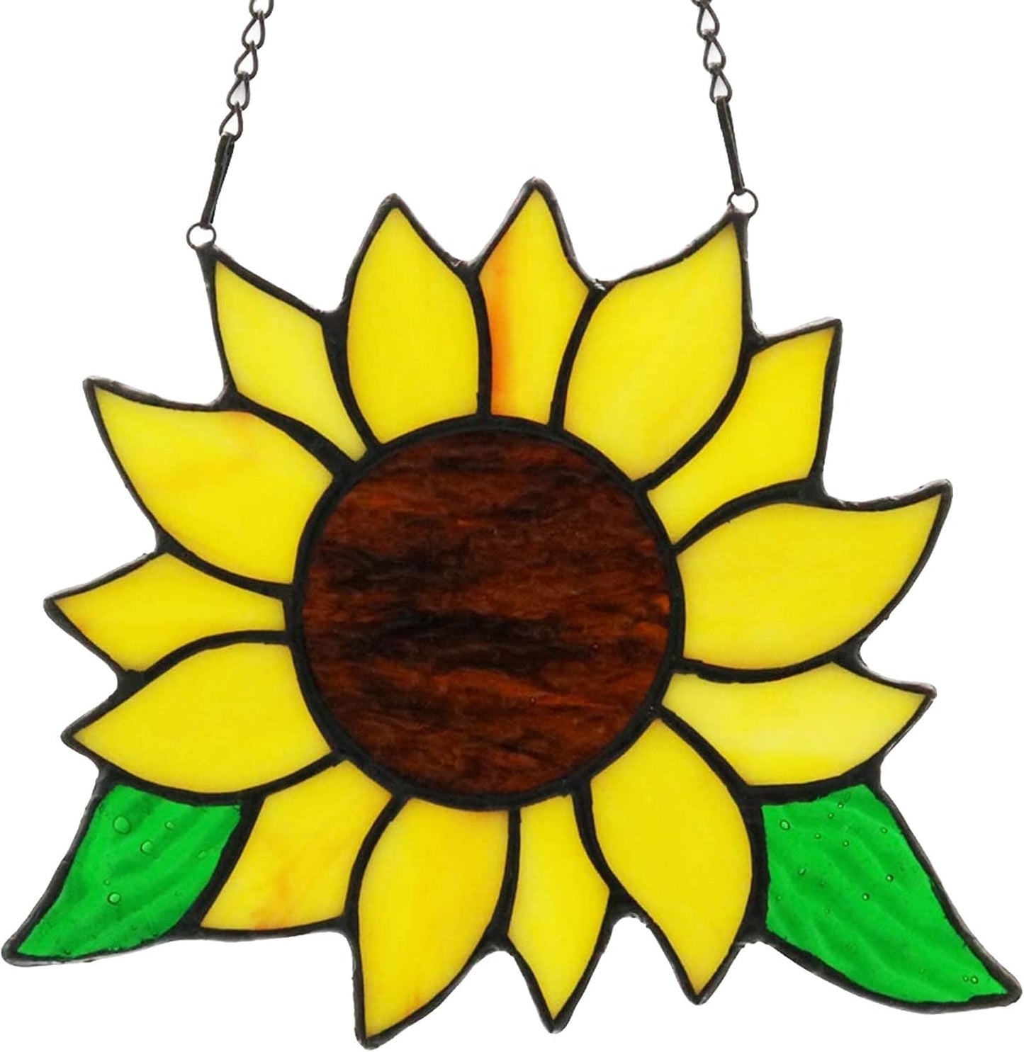 HAOSUM Regalos de Girasoles de Vidrio Emplomado para Colgar en Vent...