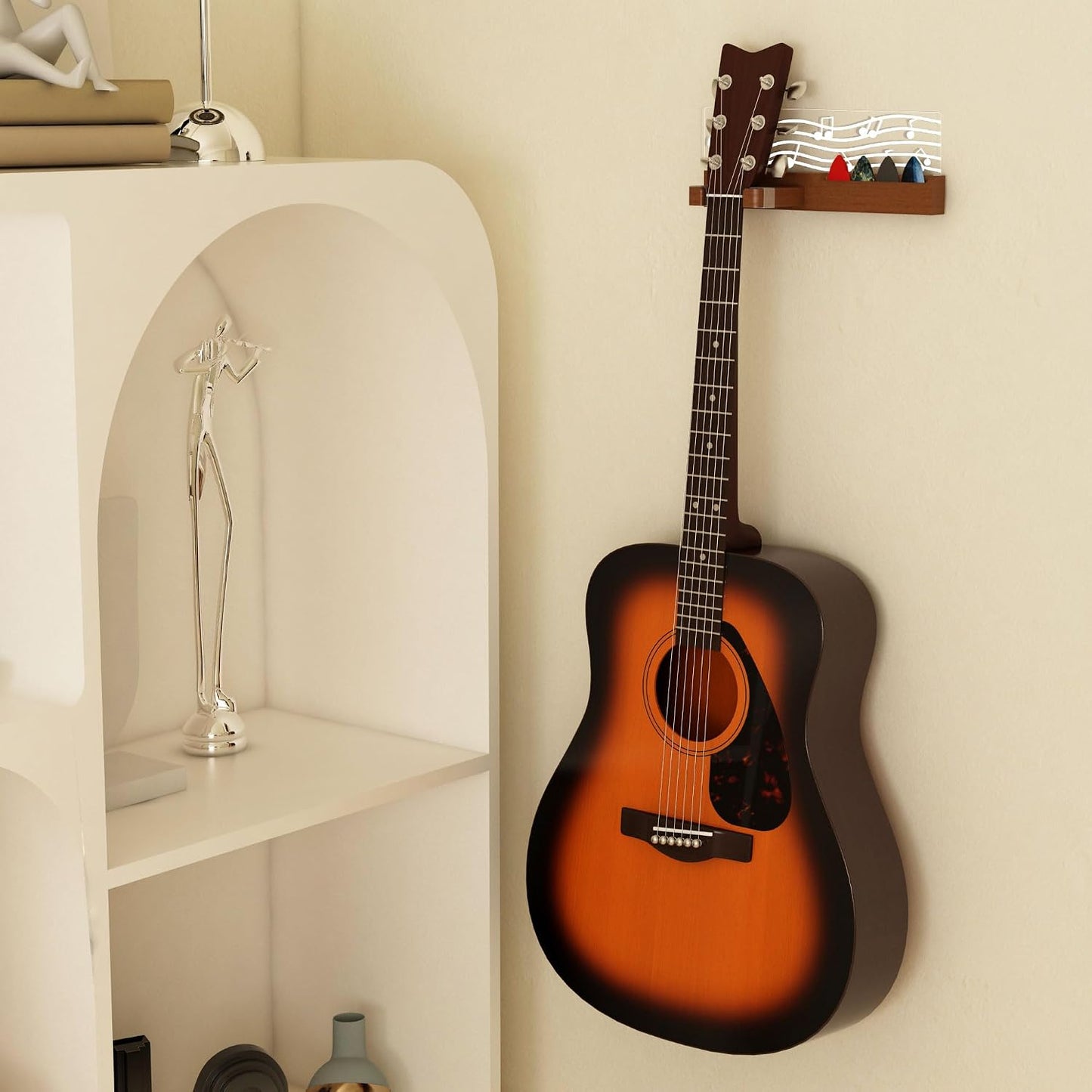CoolGift Mart Soporte de pared para guitarra con luces LED, accesor...