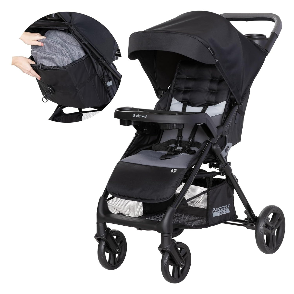 Baby Trend Passport® Cochecito de carga, gris Fieldstone