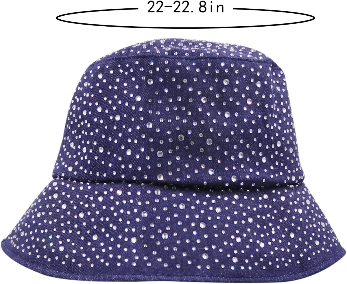 BOLLEY JOSS Sombrero de cubo brillante para mujer, sombrero de sol...