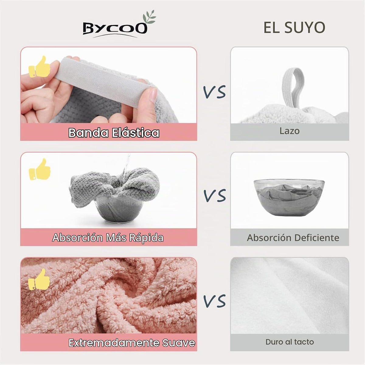 BYCOO Paquete de 2 toallas grandes de microfibra para mujer, toalla...