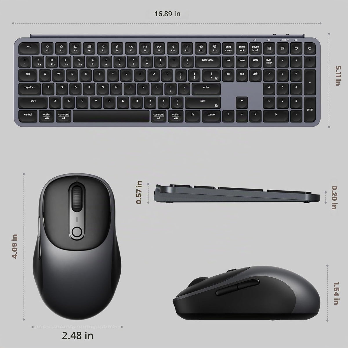 Keychron Combo de teclado y mouse inalámbricos B6 Pro, escritura si...
