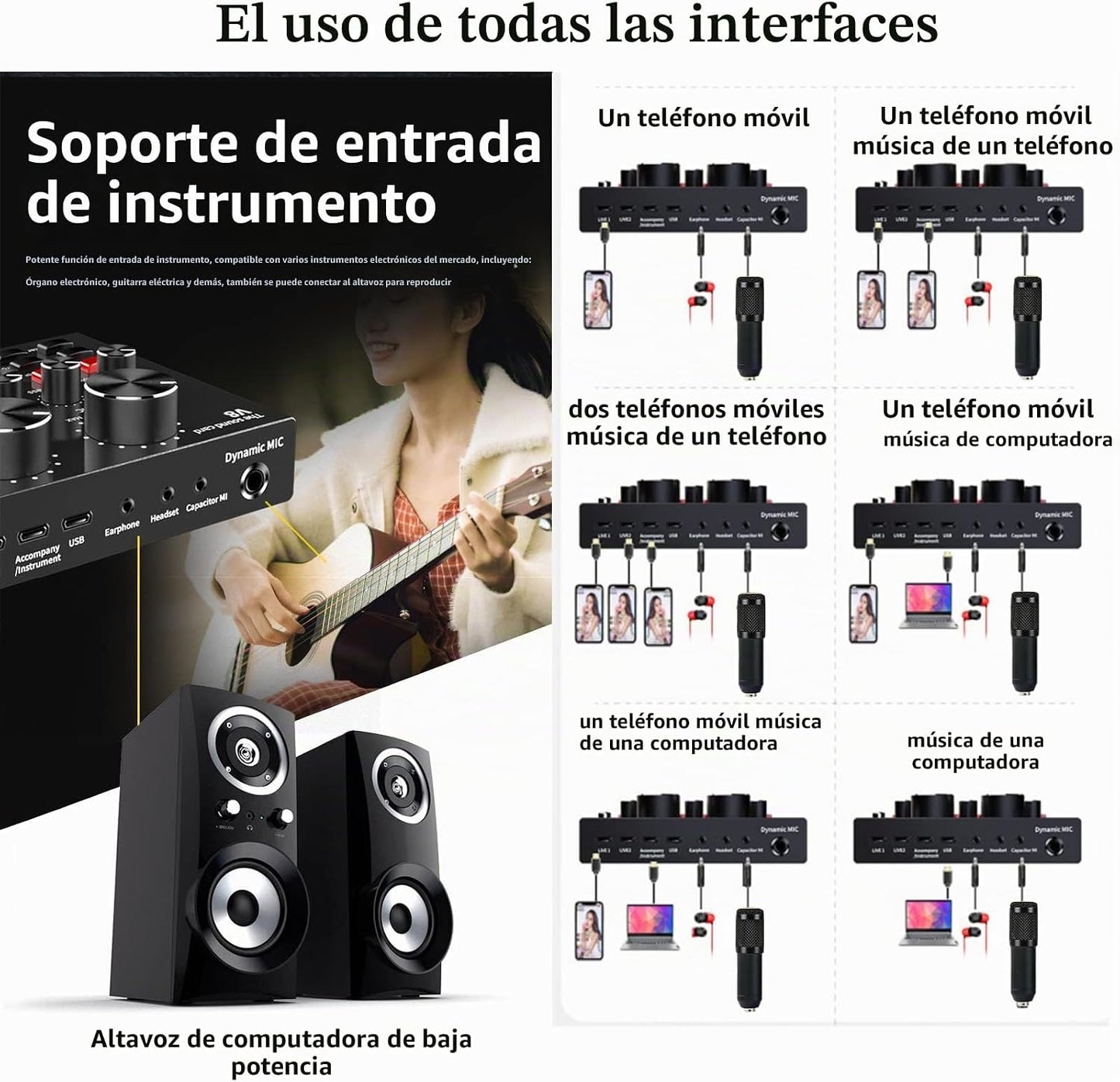 Paquete de equipo de podcast, condensador BM-800 con cambiador de v...