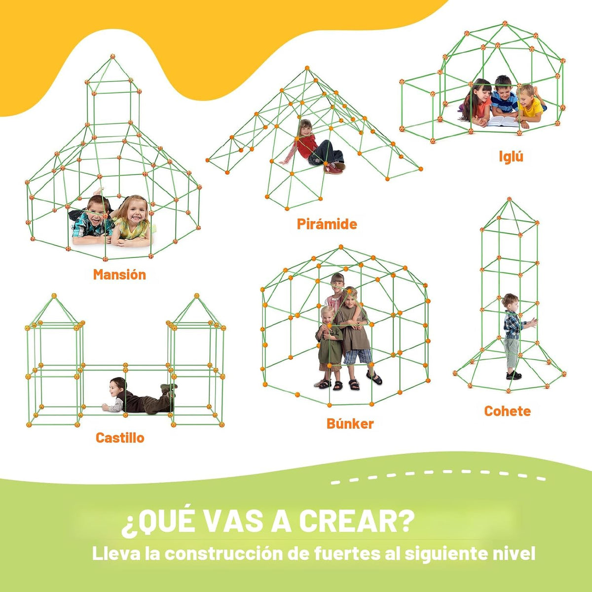 Tiny Land Kit de construcción de fortaleza creativa para interiores...