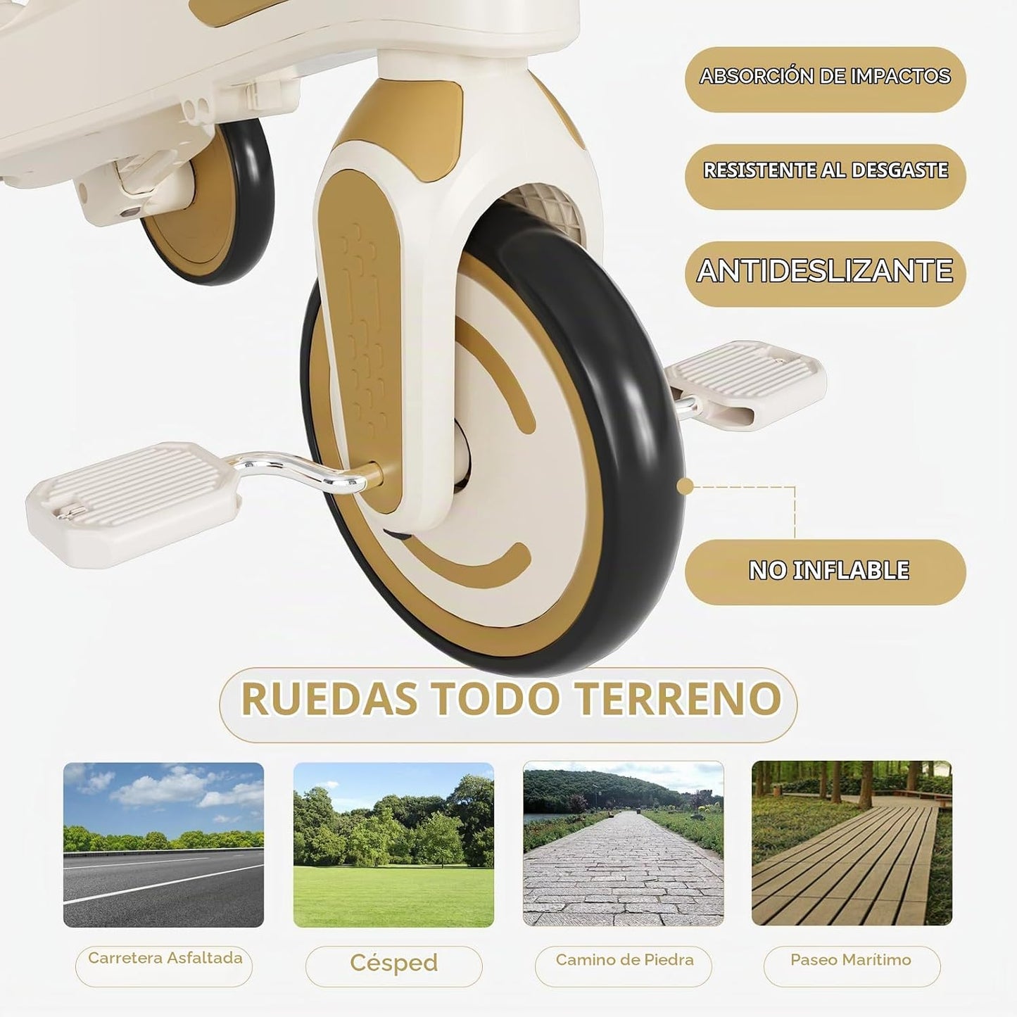 Triciclo para niños, triciclo 6 en 1 para bebés con mango ajustable...