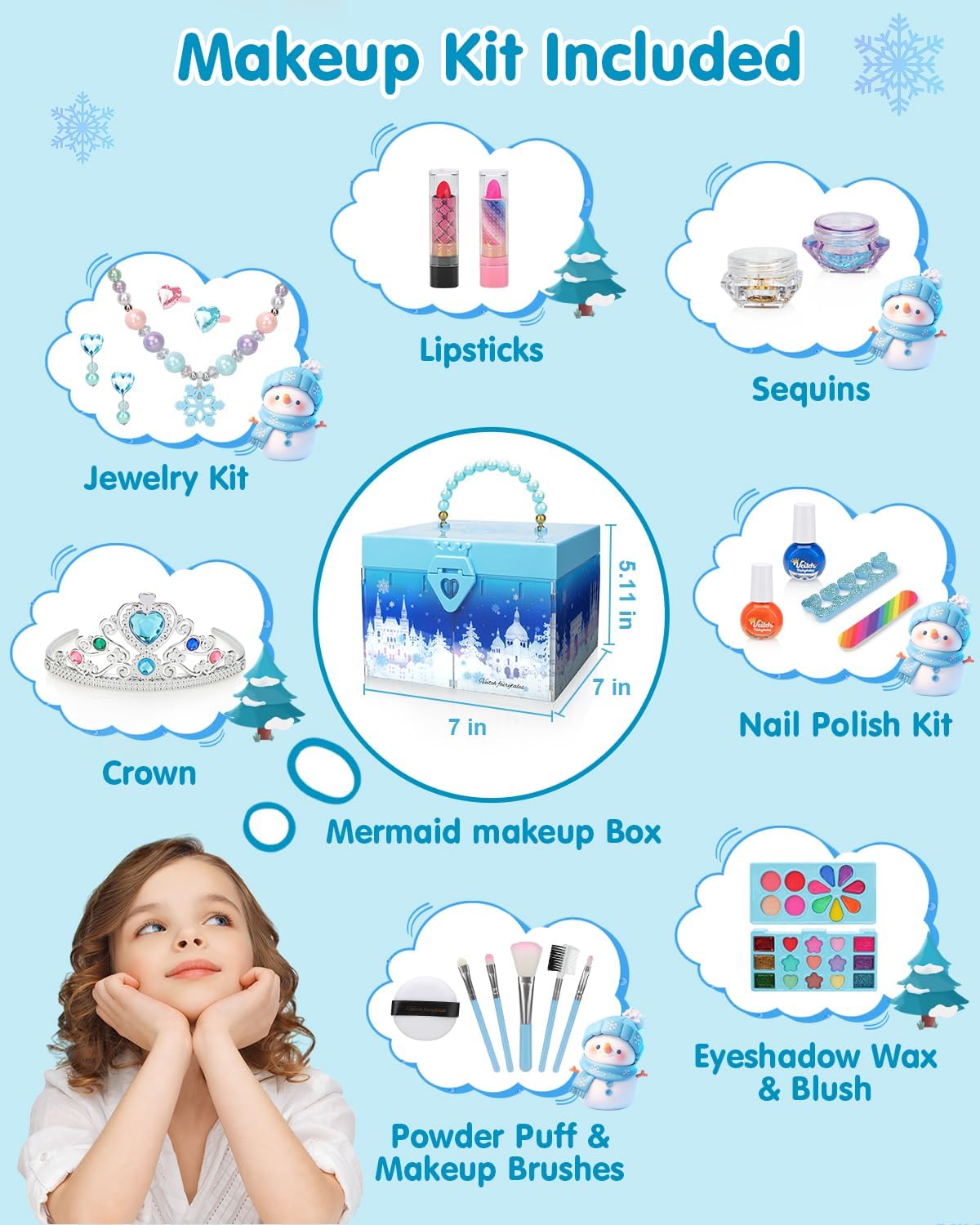 Kit de maquillaje para niñas, juguetes de Frozen para juegos de maq...