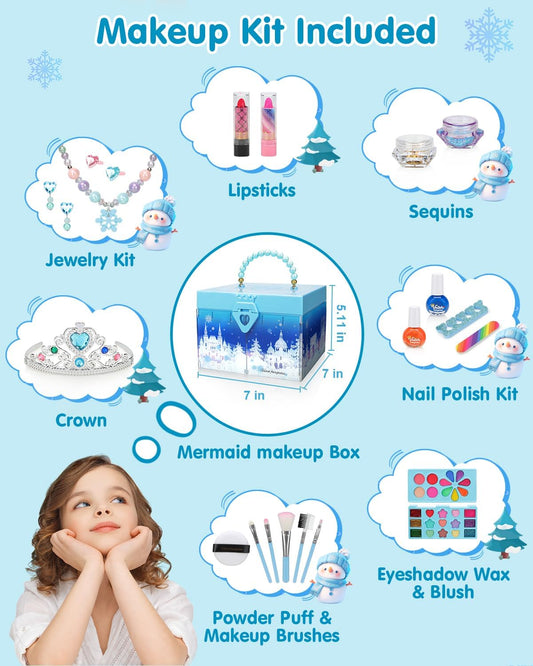 Kit de maquillaje para niñas, juguetes de Frozen para juegos de maq...