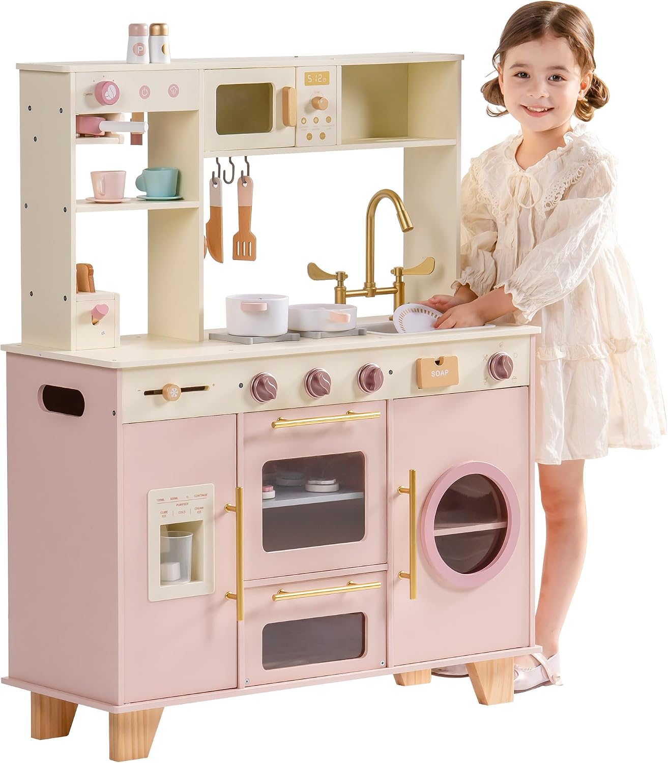 ROBOTIME Cocina de juego para niños, cocina moderna de juguete de m...