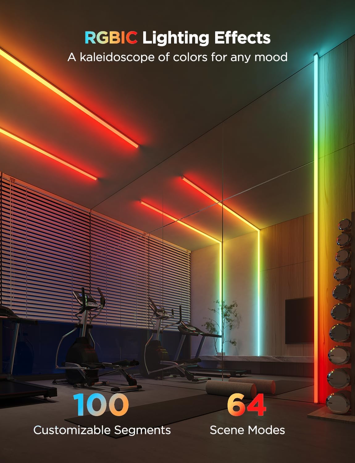 Govee RGBIC Tiras de Luces LED de 32.8 pies con Cubiertas, Luces In...