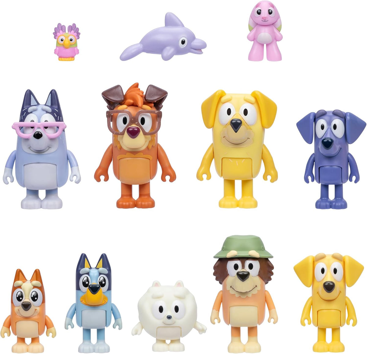 Bluey Super Fan - Juego de figuras de 12 personajes | 9 mini figura...