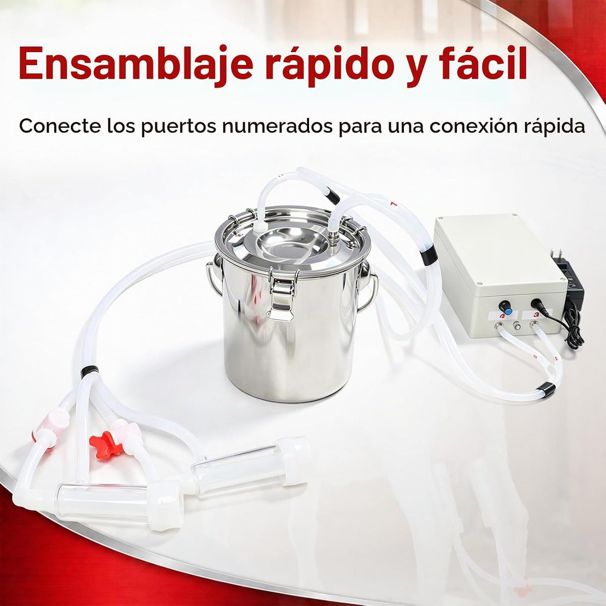 Máquina de ordeño portátil de cabra enchufable 3L | Ordeñador eléct...