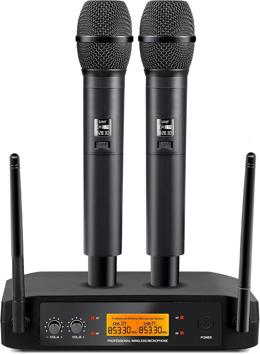 RXSKERTL Micrófono para cantar, sistema de micrófono inalámbrico, d...