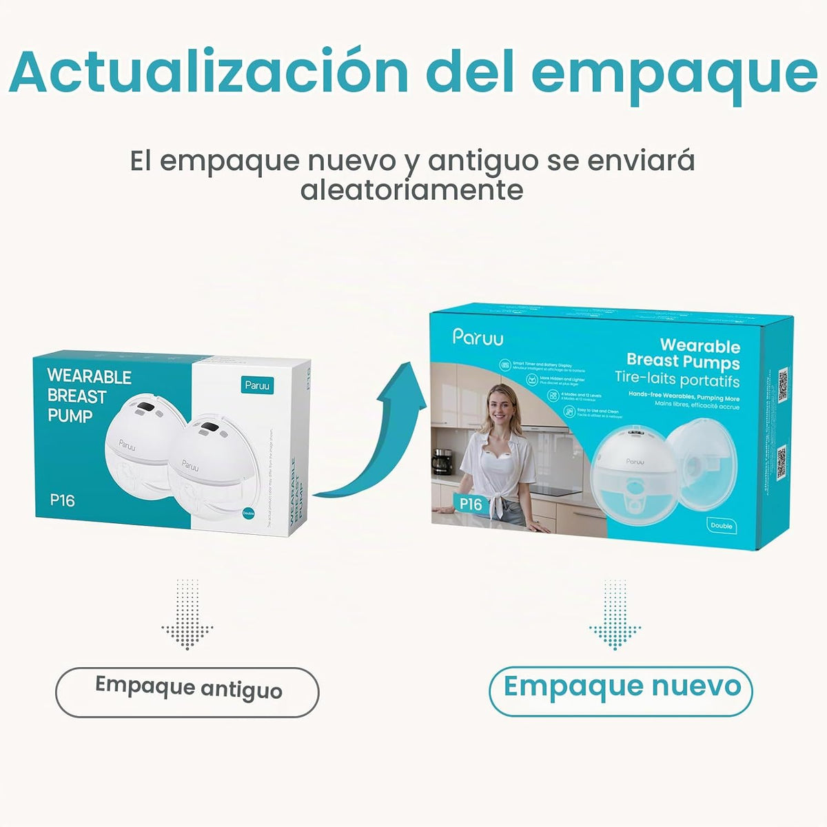 Paruu Extractor de Leche con Manos Libres P16, Extractor de Leche P...