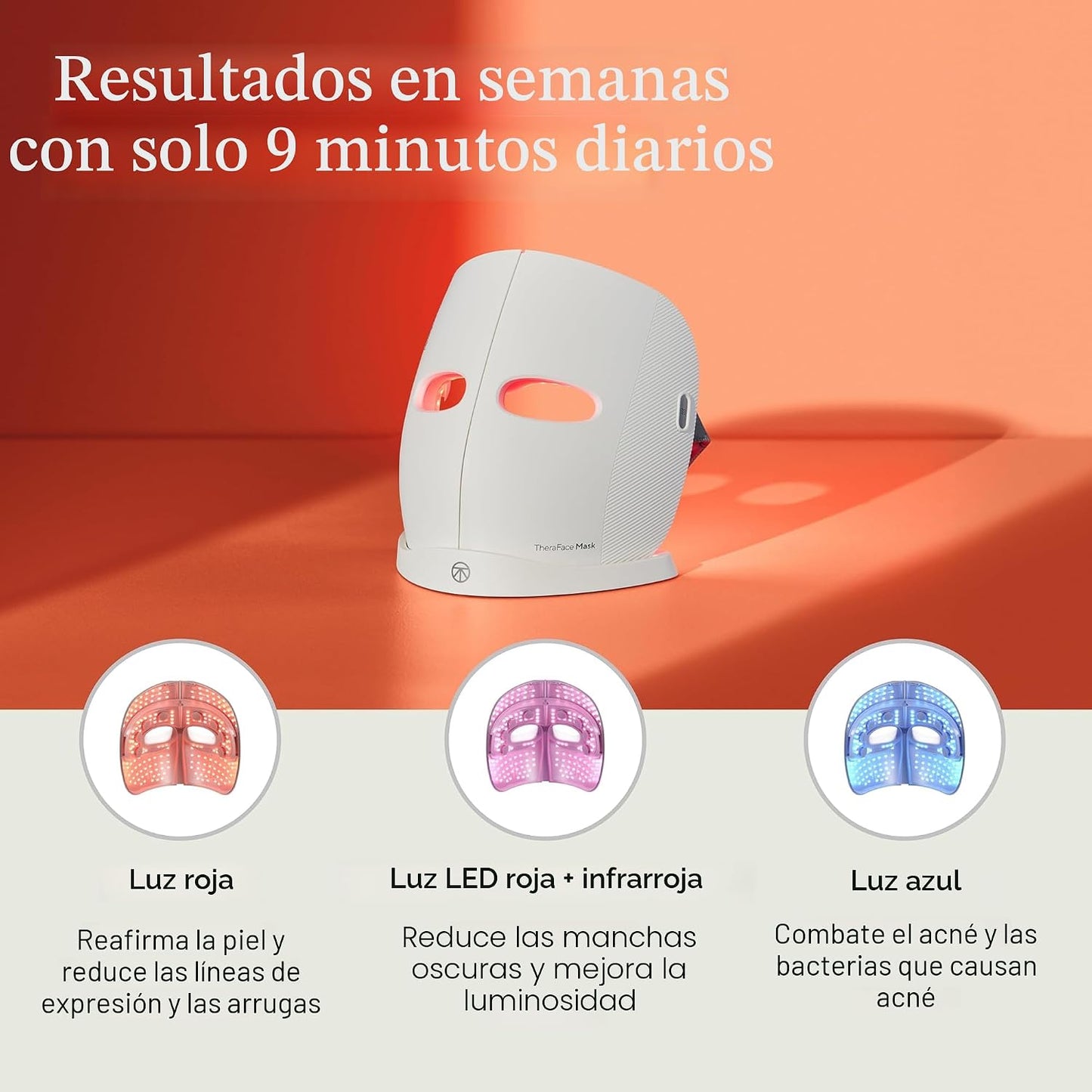 TheraFace Therabody - Máscara facial con terapia de luz LED para el...