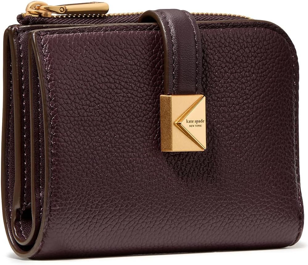 kate spade new york Cartera pequeña compacta de cuero con guijarros...