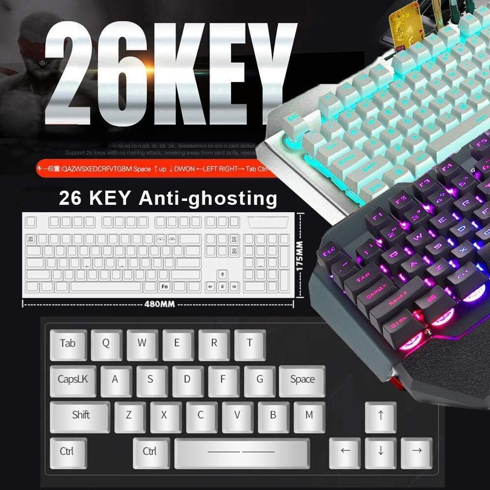 Combo de teclado y mouse inalámbricos para juegos con retroiluminac...
