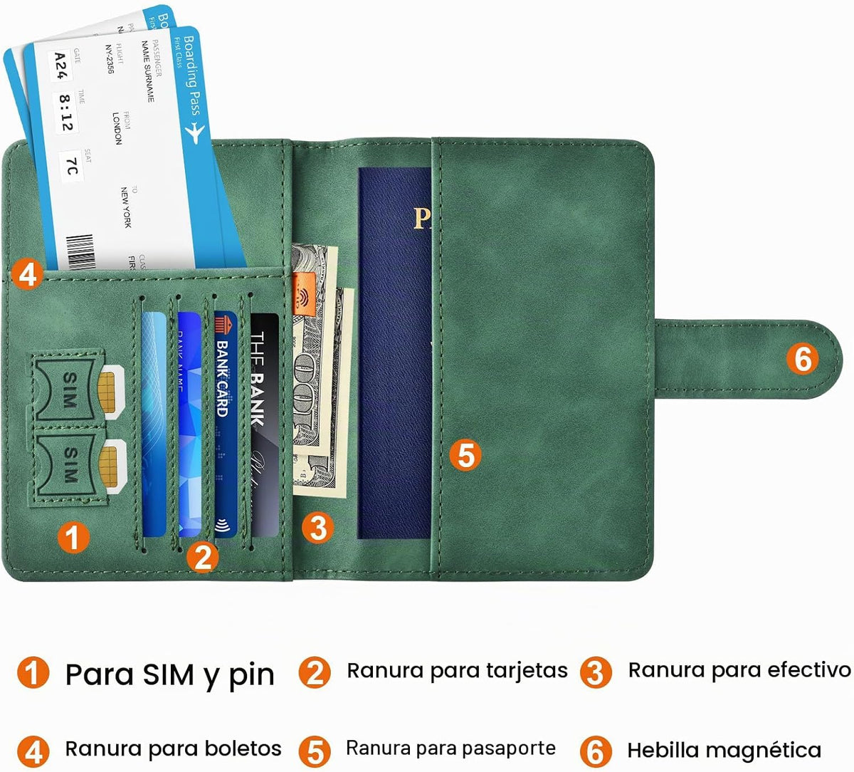Combo de tarjetero para pasaporte y vacuna, soporte para pasaporte...