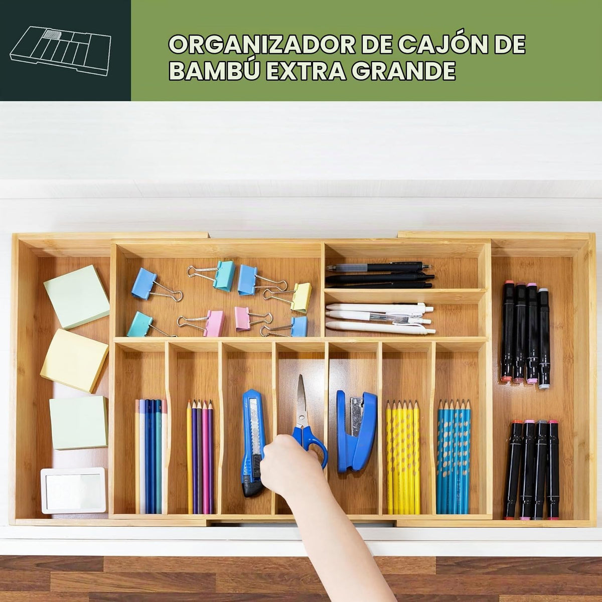 VaeFae Soporte para utensilios de cocina extragrande, organizador d...