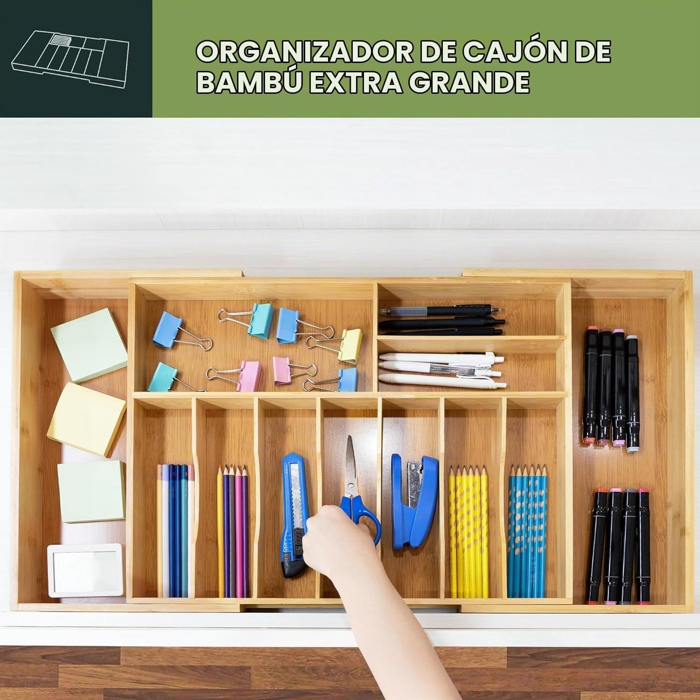 VaeFae Soporte para utensilios de cocina extragrande, organizador d...