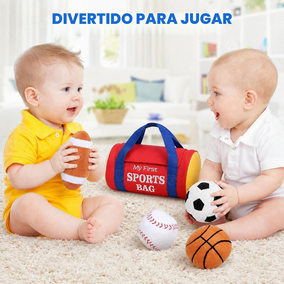 My First Sports Bag Baby Toys Juego de pelotas sensoriales de felpa...