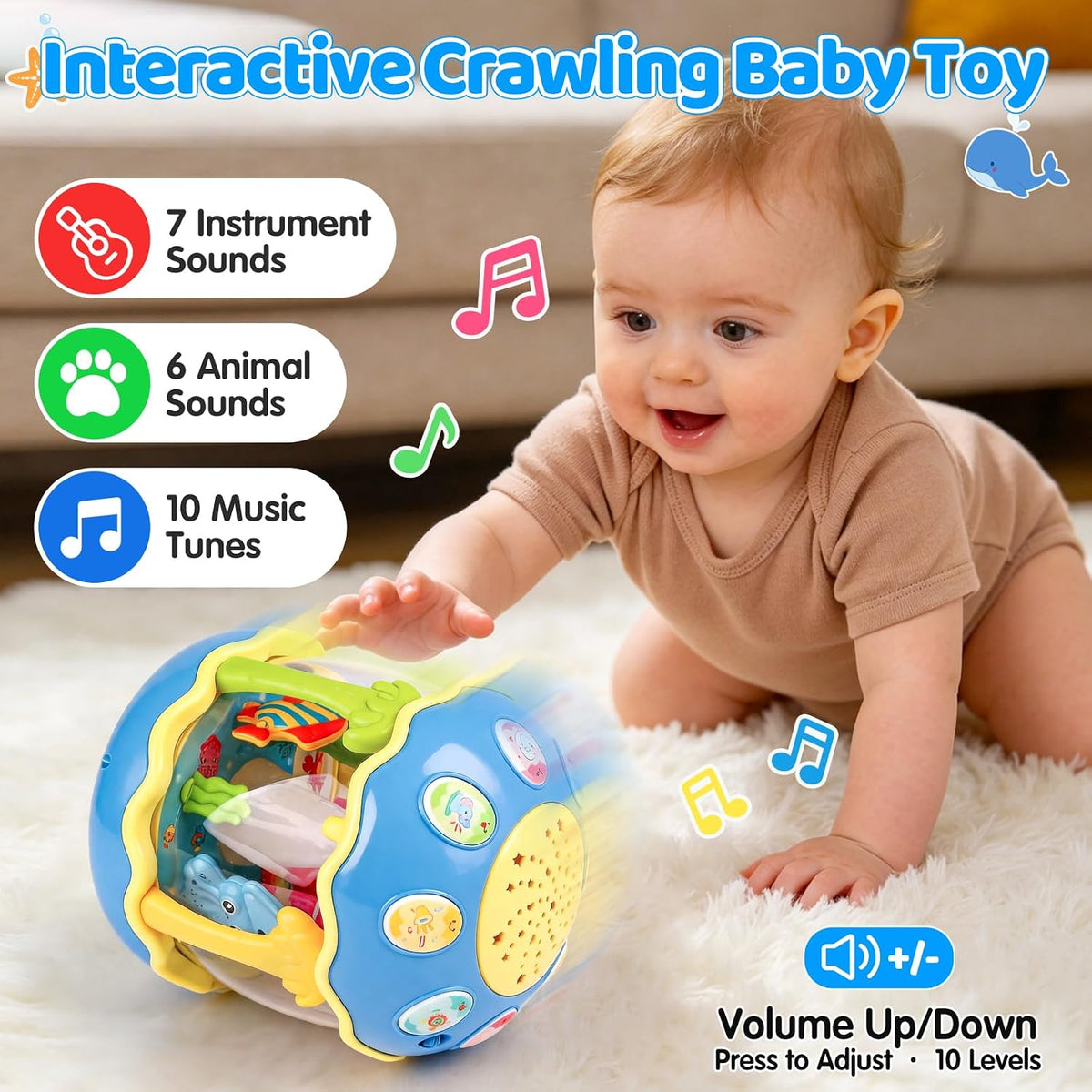 Qirptey Juego de juguetes Montessori para bebé y juguetes musicales...