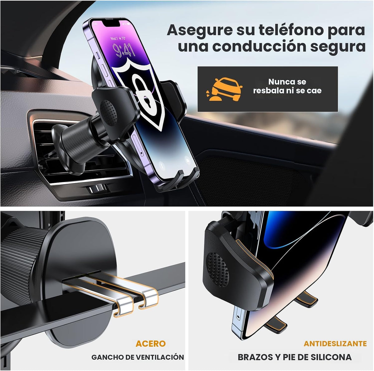 Miracase Soportes para teléfono para tu coche con gancho de metal,...