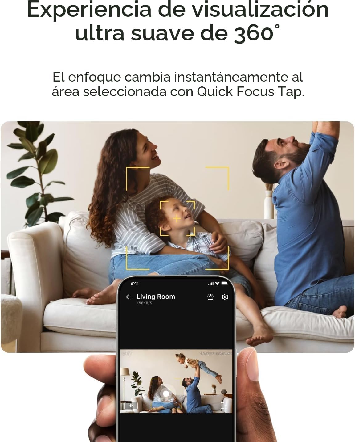 eufy Security Cámara interior 4K E30, sin suscripción, funciona com...