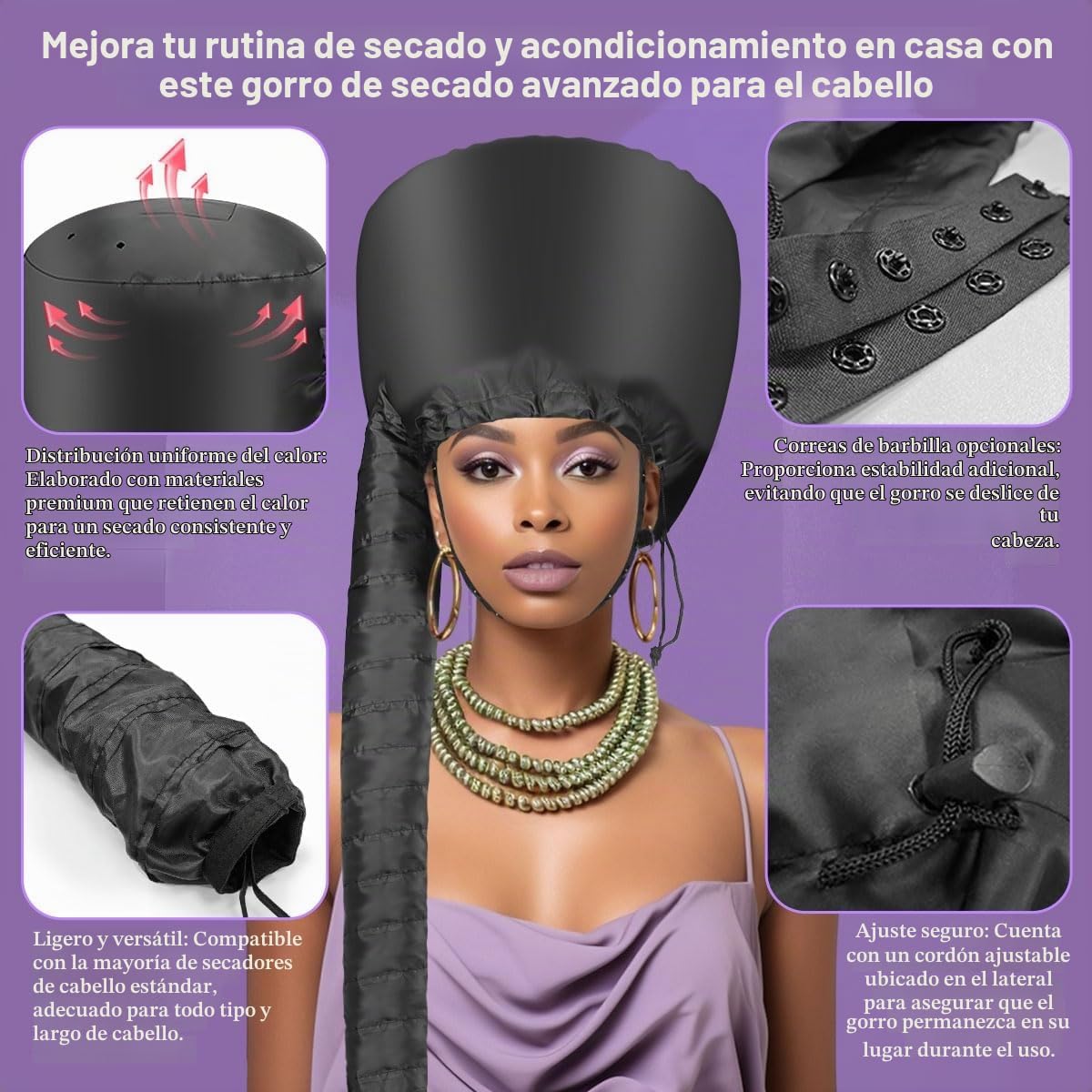 Capó de secador de pelo con capucha - Secador de pelo con capucha d...
