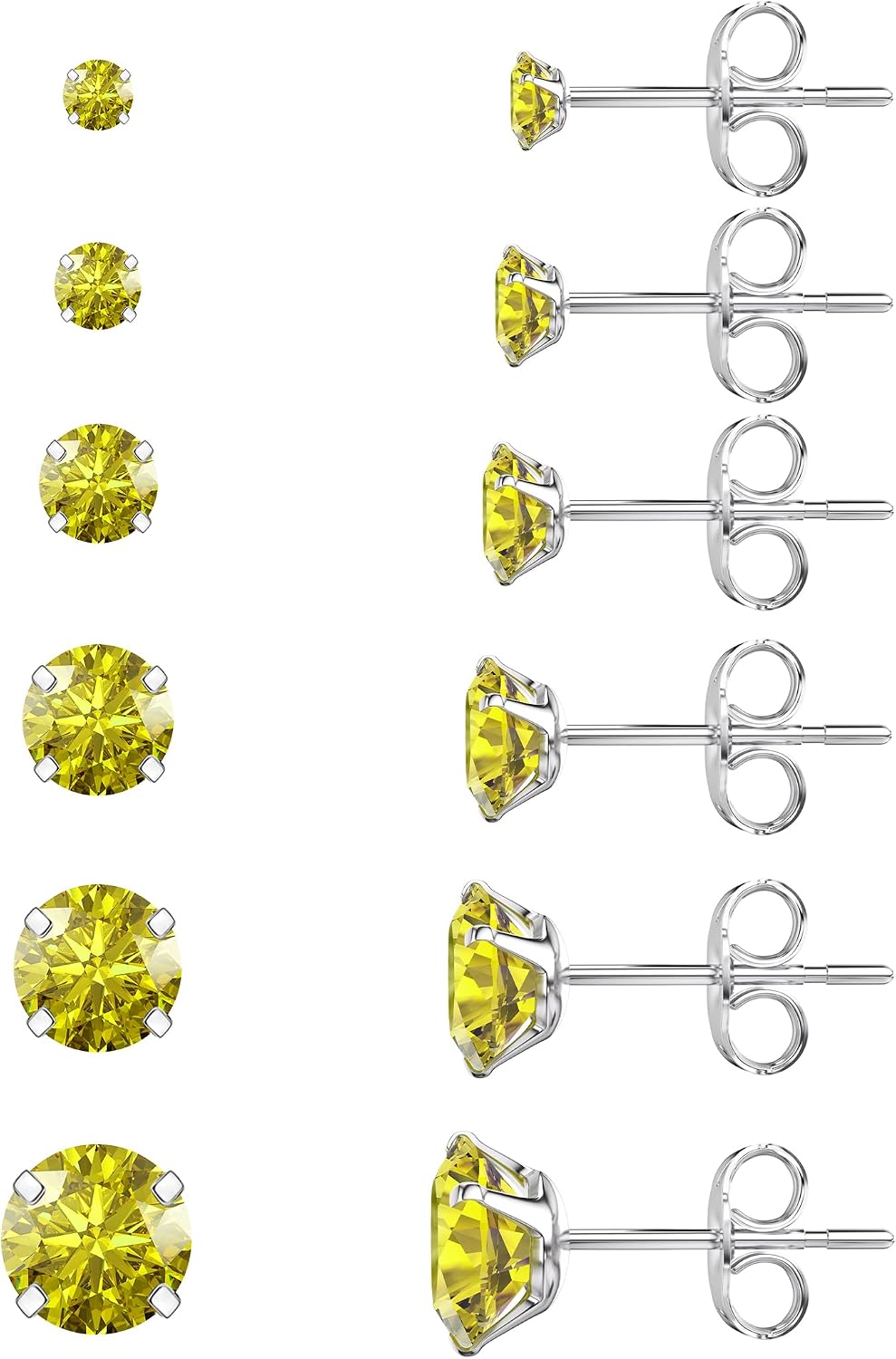 Juego de 6 pares de aretes, aretes hipoalergénicos de circonita cúb...