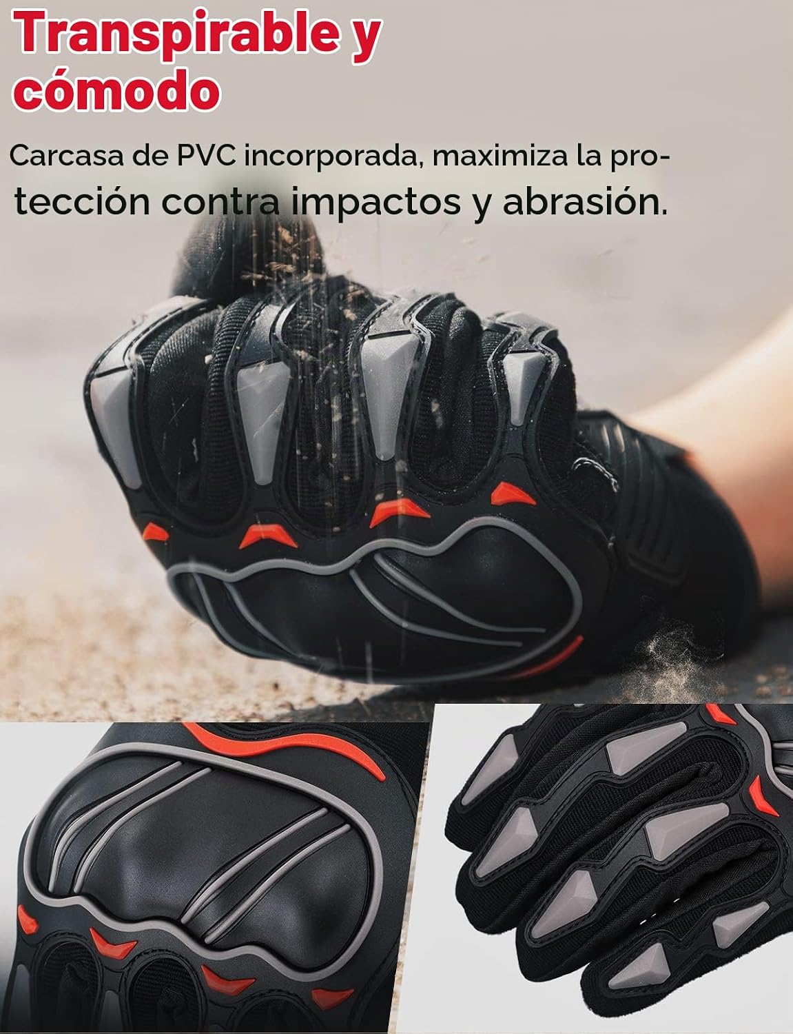 KEMIMOTO Guantes de motocicleta para hombres, guantes de ciclismo c...