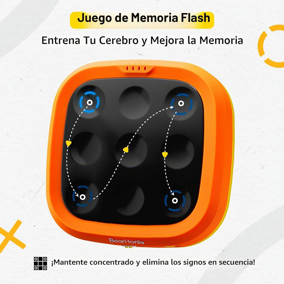 BearHonie Juego de mesa Tic Tac Toe 4 en 1 portátil electrónico de...