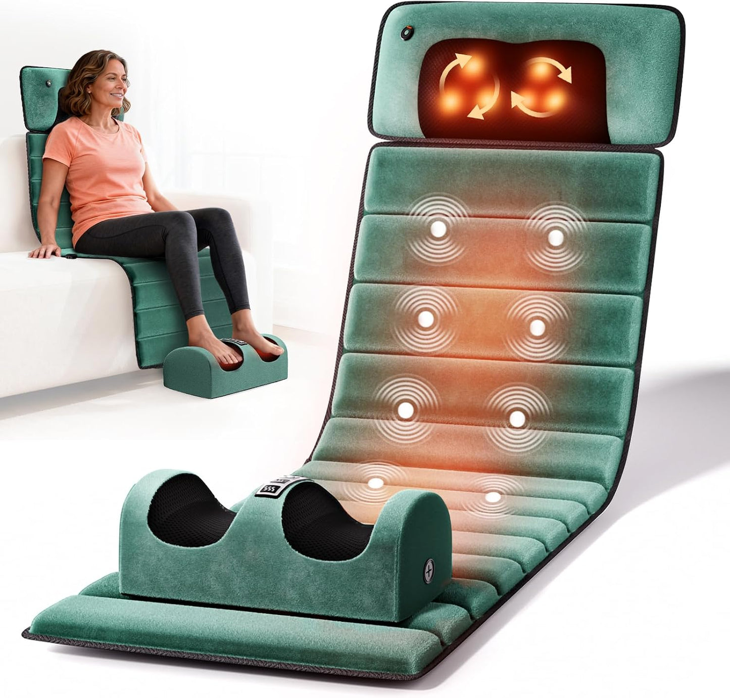 Himouta - Alfombrilla de masaje de cuerpo completo con calor, 10 mo...