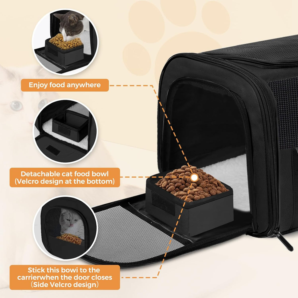Transportador grande y suave para gatos de hasta 28 libras, bolsa l...
